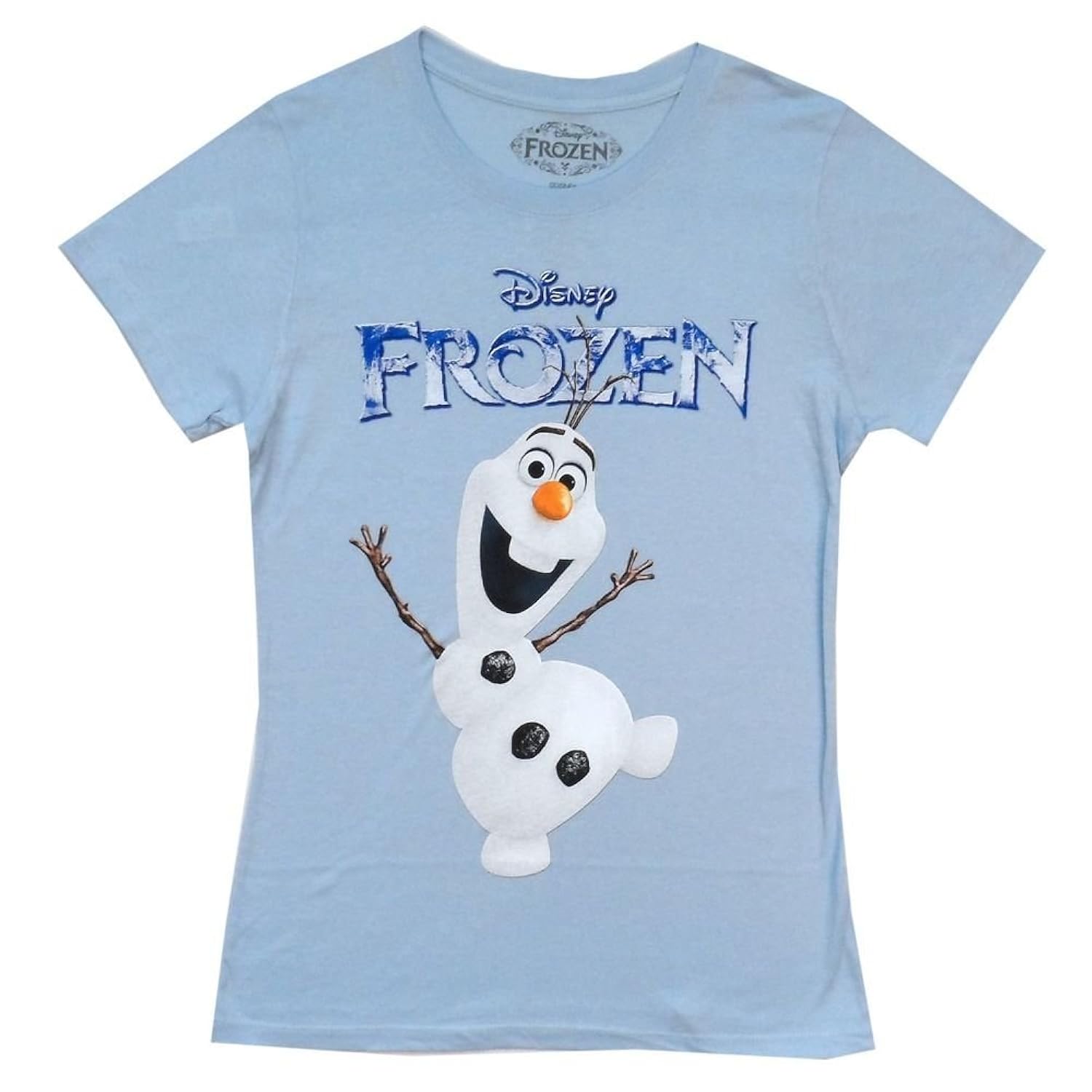 冰雪奇缘雪宝站立青少年 t 恤(大号,浅蓝色)